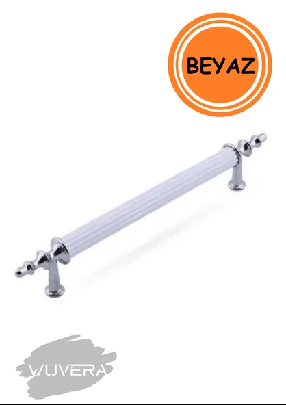 WUVERA Gündüz Kulp Mobilya Mutfak Dolabı Çekmece Dolap Kulpları Kapak Kulpu Kulbu Beyaz Krom 96 mm - 2