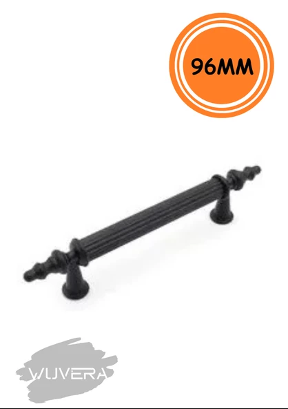 WUVERA Gündüz Kulp Mobilya Mutfak Dolabı Çekmece Dolap Kulpları Kapak Kulpu Kulbu Mat Siyah 96 mm - 2