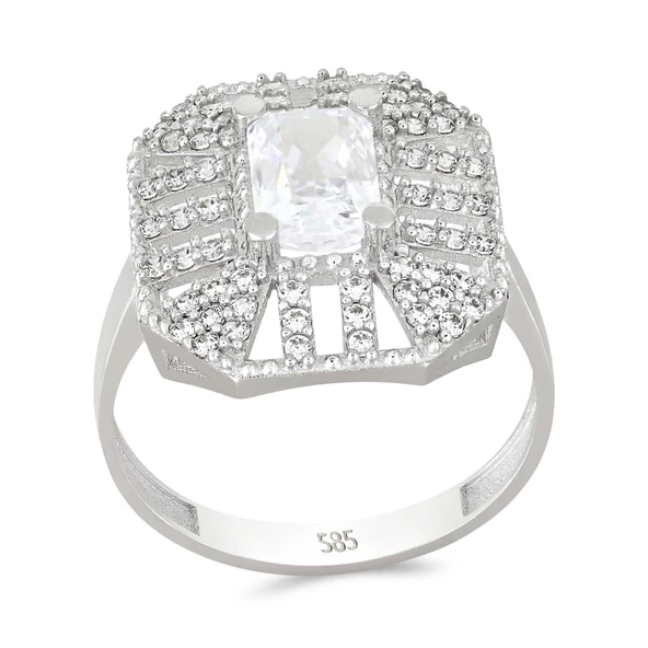 Altın Baget Taşlı Tektaş Yüzük T063491