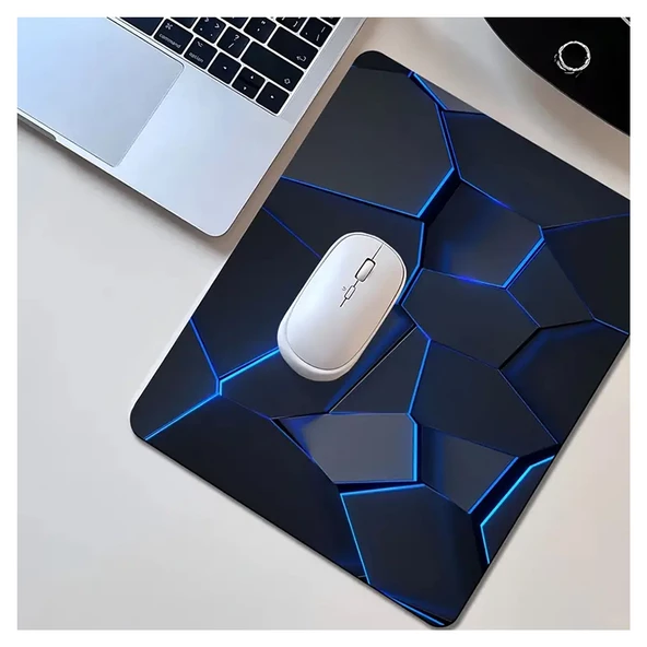 Şık Geometrik Tasarımlı Dayanıklı Oyun Mouse Ped Su Geçirmez, Kaymaz, Yıkanabilir