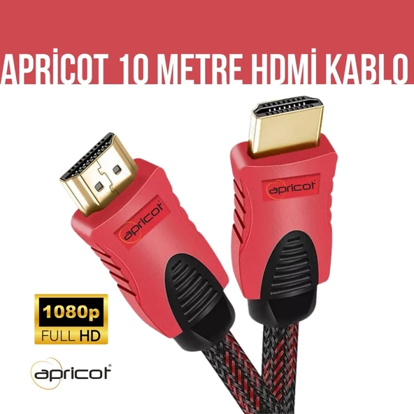 Hdmı Kablo Örgülü 10 Metre Apricot AP-HDK10