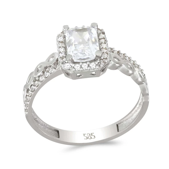 Altın Baget Taşlı Tektaş Yüzük T065403