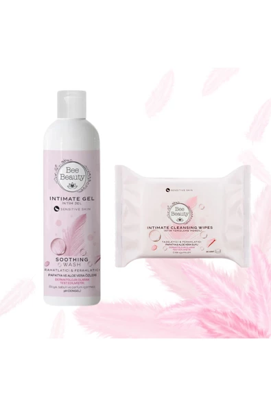 Intim Yıkama Jeli 250 ml - Bee Beauty Intim Temizleme Mendili 20'li 2li Set