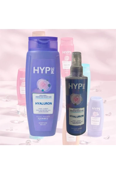 Hyaluron Nemlendirici Şampuan 350 ml - Hyaluron Sıvı Saç Kremi 200 ml 2li Set