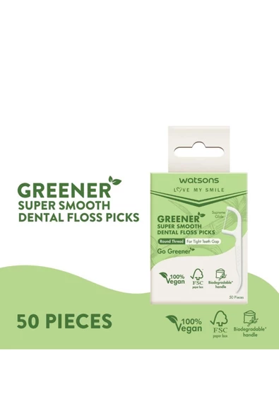 Greener Super Smooth Kürdan Diş İpi 50 Adet