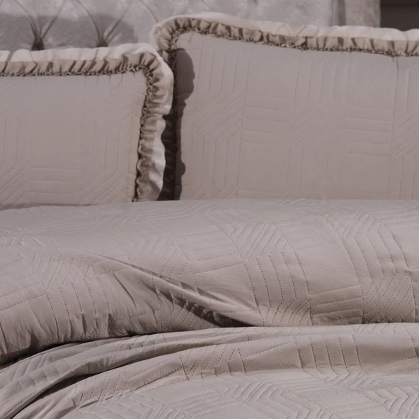 Schafer Home Clara Yatak Örtüsü Seti 3 Parça-Bej - 2