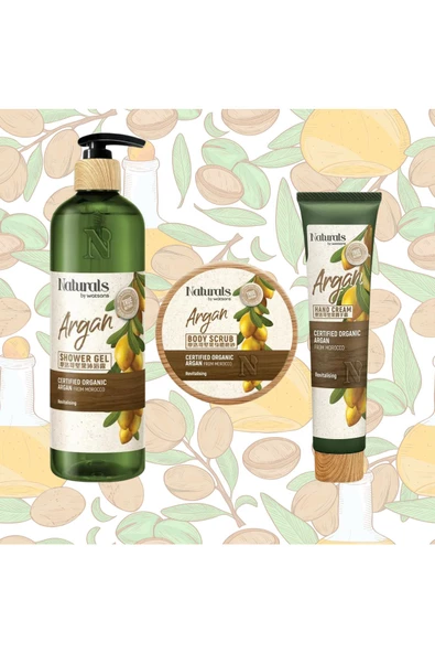 Argan Duş Jeli - Vücut Scrubı - El Kremi 3lü Set