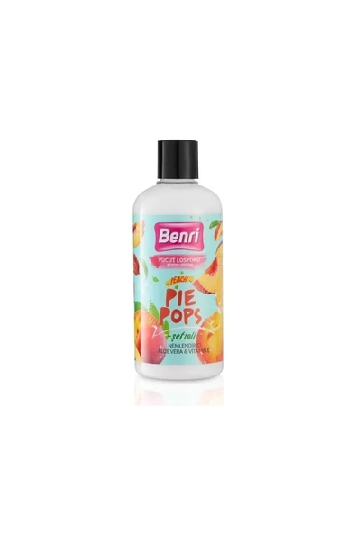 Şeftali Pie Pops Vücut Losyonu Aloe Vera ve E Vitamini 500 ml