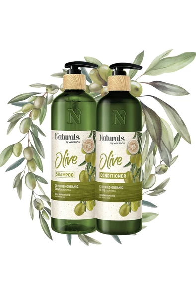 Şampuan Olive 490 ml - Saç Kremi Olive 490 ml 2li Set