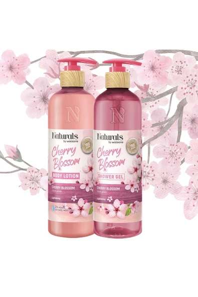 Cherry Blossom Duş Jeli 490 ml - Cherry Blossom Vücut Losyonu 490 ml 2li Set