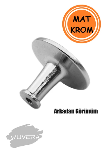 WUVERA Düğme Kulp Mobilya Mutfak Çekmece Dolap Dolabı Kapak Kulpu Kulpları Kulbu Metal Mat Krom - 3