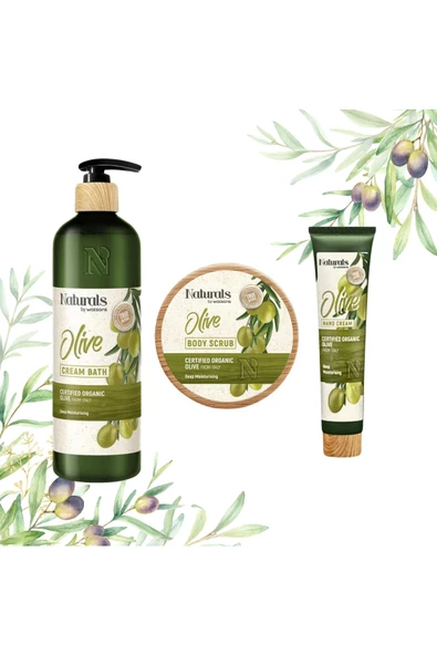 Olive Krem Duş Jeli - Vücut Scrubı - El Kremi 3lü Set