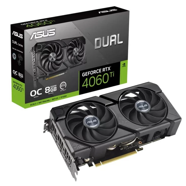 ASUS DUAL-RTX4060TI-O8G-EVO GeForce RTX 4060 Ti DUAL OC Evo Edition 8GB GDDR6 DLSS 3 128Bit Ekran Kartı