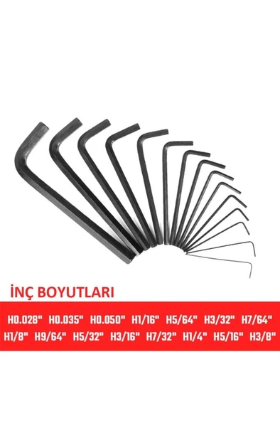 WORKPRO WP222018 30 Parça Uzun Boy CR-V Metrik/İnç Profesyonel Allen Anahtar Takımı - 3