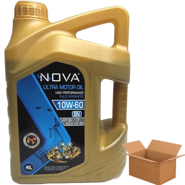 Nova 10W-60 Tam Sentetik Motor Yağı 4 x 4 Litre (1 Koli)