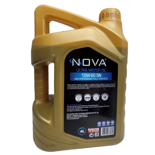 Nova 10W-60 Tam Sentetik Motor Yağı 4 x 4 Litre (1 Koli) - 2