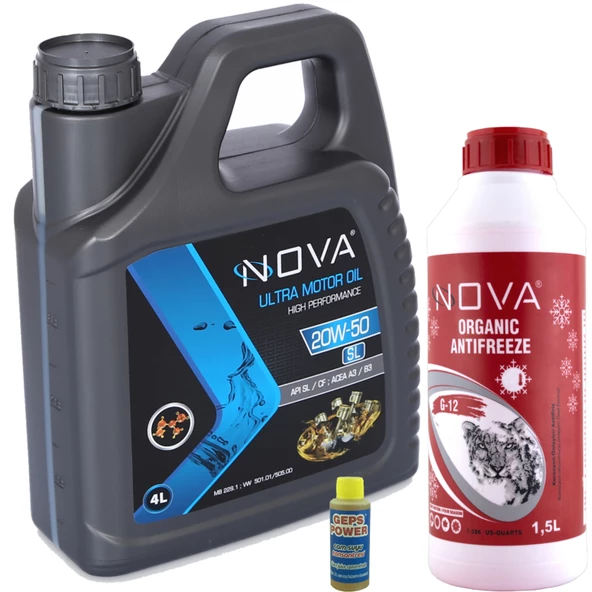 Nova 20W-50 Motor Yağı 4 Litre + Kırmızı Antifriz 1.5 L