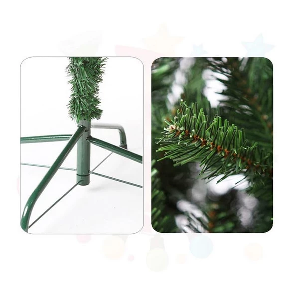Çam Ağacı-Metal Ayak 180 cm, Yoğun 600 Dal (Yeşil) - Resim 5