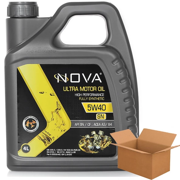 Nova 5W-40 Apı: Sn Acea: A3/B4 Motor Yağı 4 x 4 Litre (1 Koli)