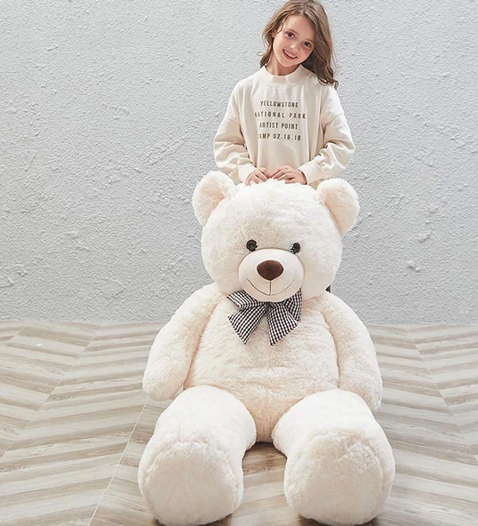 120 cm Papyonlu Sevimli Peluş Şaşkın Ayı - Sevgiliye Özel Hediye - 3