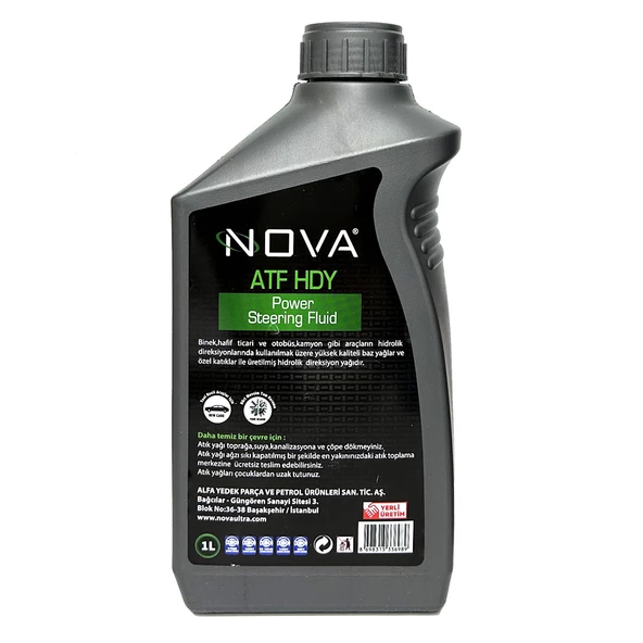 Nova Atf Hdy Yeşil Hidrolik Direksiyon Yağı Yeşil 1 Litre - 2
