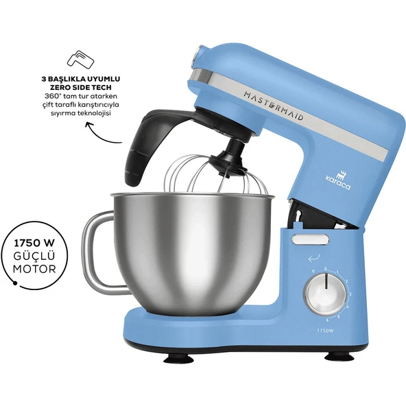 Karaca Mastermaid Chef Pro Çift Kollu Stand Mikser Royal Blue 1750 W