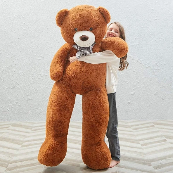 130 cm Papyonlu Sevimli Büyük Peluş Ayıcık- % 100 YERLİ - 4