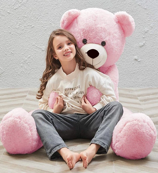 130 cm Papyonlu Sevimli Büyük Peluş Ayıcık- % 100 YERLİ - 11