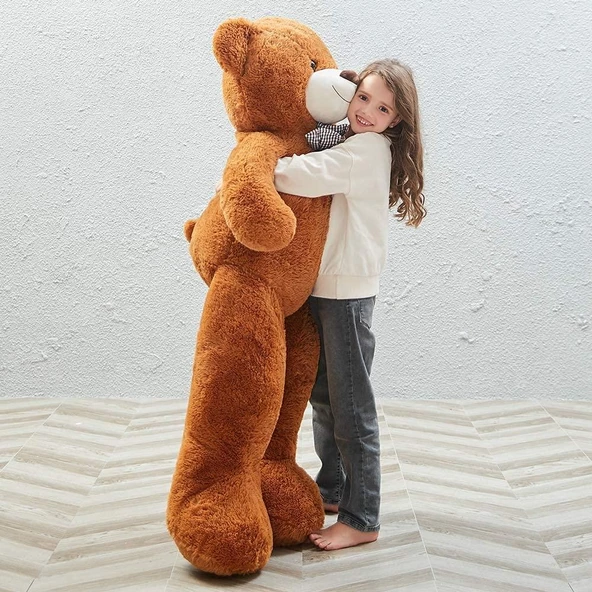 130 cm Papyonlu Sevimli Büyük Peluş Ayıcık- % 100 YERLİ - 6