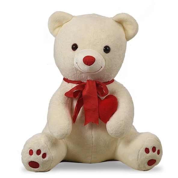 Sevgiliye Özel HEDİYE- 80 cm Kalp Tutan, Oturan Sevimli Peluş Ayı - 3