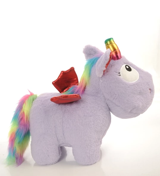 İthal 1. Kalite Peluş Tek Boynuzlu, Kanatlı Unicorn Pony, AT 50cm - 4
