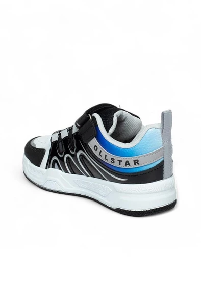 Ndrops 020-24 Deri Erkek Çocuk Sneaker Siyah Beyaz 26-30 - Resim 3