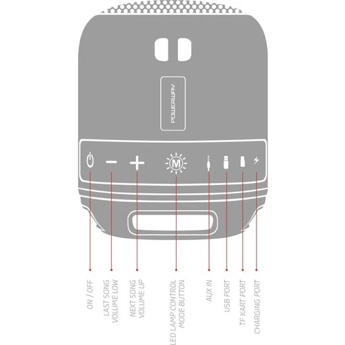 Powewray Siyah C4 Taşınabilir Bluetooth Hoparlör Ses Bombası Sese Duyarlı Led Işık - 3