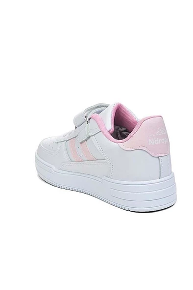 Ndrops 08-24 Deri Kız Çocuk Sneaker Beyaz Pembe 31-35 - 3