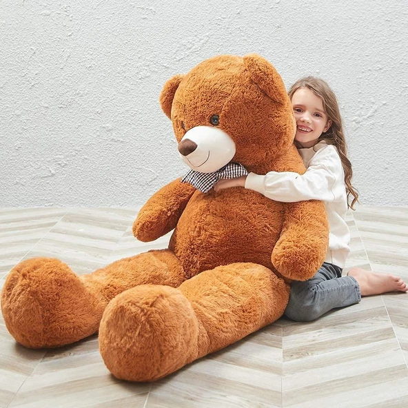 130 cm Papyonlu Sevimli Büyük Peluş Ayıcık- % 100 YERLİ - 2