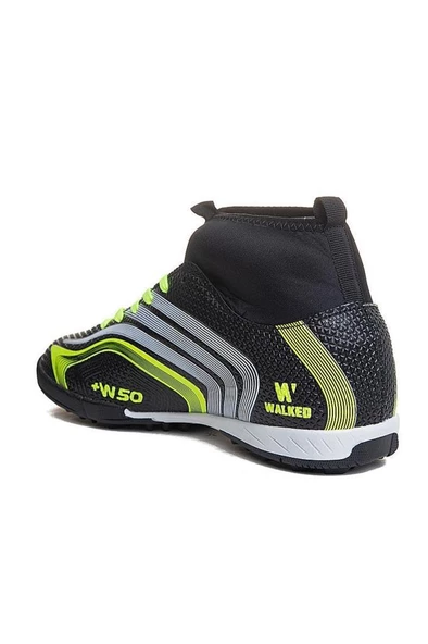 Walked 435-24 Çoraplı Erkek Çocuk Halı Saha Krampon Siyah Sarı 36-39 - 3