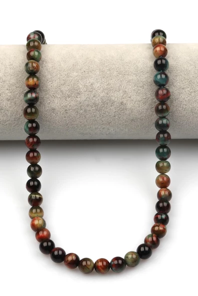 Mavi-Kırmızı Kaplan Gözü Doğaltaş Dizi 8 mm Küre Kesim - Resim 2