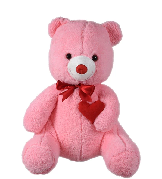 Sevgiliye Özel HEDİYE- 80 cm Kalp Tutan, Oturan Sevimli Peluş Ayı - 7