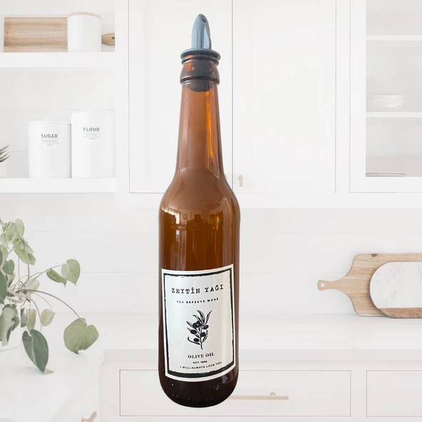 2'li Zeytinyağı Ve Sıvıyağ Şişesi Yağdanlık 750 ml - 3
