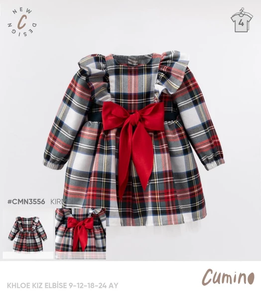 Kız Bebek Eteğinin İçi Tüllü Pırıltılı Yılbaşı Elbisesi - 3