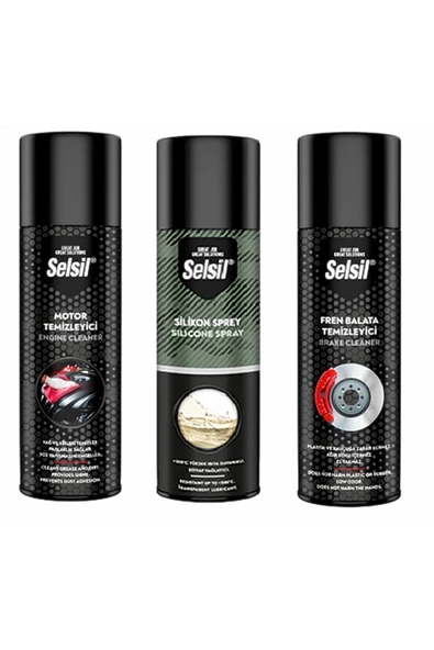 Selsil Motor Temizleme Spreyi 500 ml / Silikon Sprey 500 ml / Fren Balata Temizleme Spreyi 500 ml