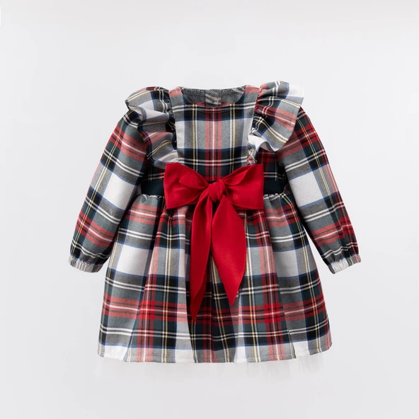 Kız Bebek Eteğinin İçi Tüllü Pırıltılı Yılbaşı Elbisesi - 4