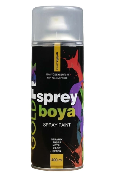 GOLDFİX Sprey Boya 400 ml Mat Siyah ( 1 Adet )