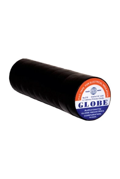 Globe Pvc Elektrik Izolasyon Bant "0.13x19x10yards" (SİYAH) (10'LU PAKET)