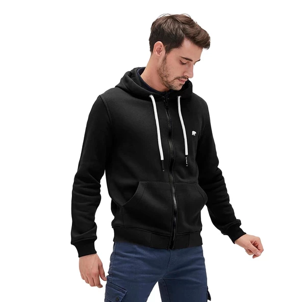 Bad Bear 21.02.12.028 Even Full-Zip Hoodie Sweatshirt Siyah