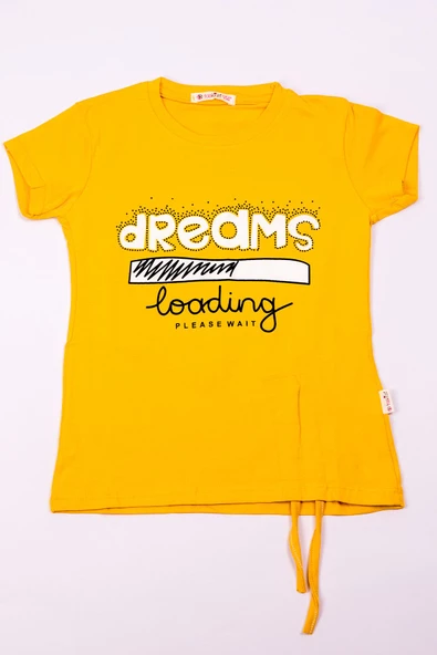 KIZ ÇOCUK TSHİRT TAŞ BASKILI A1 - Resim 5