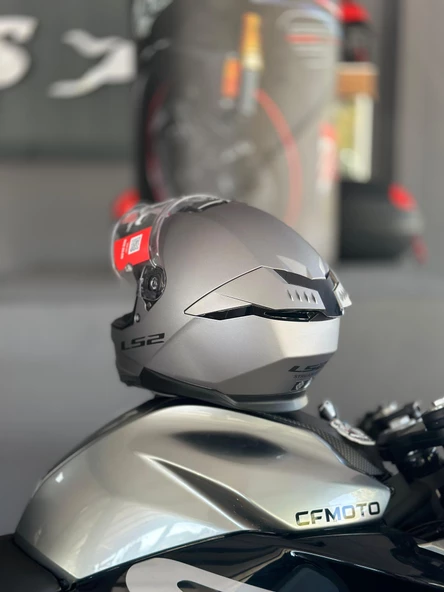 Ls2 Stream 2 Mat Tıtanıum Güneş Vizörlü Tam Kask S - 4