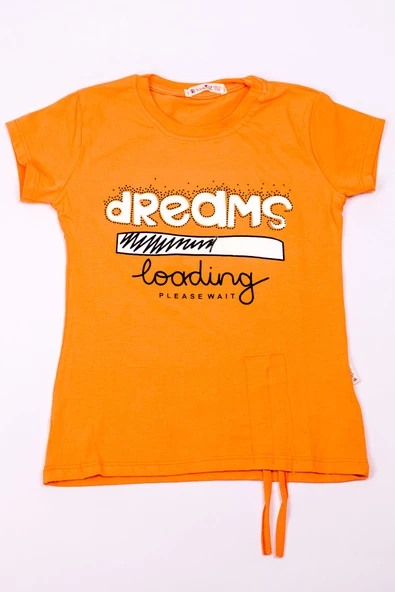 KIZ ÇOCUK TSHİRT TAŞ BASKILI A1 - Resim 7