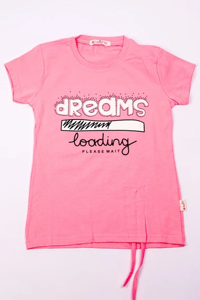 KIZ ÇOCUK TSHİRT TAŞ BASKILI A1 - Resim 9