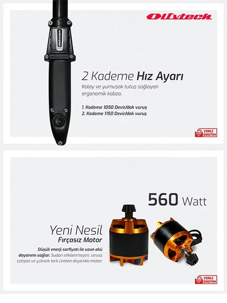 Olivtech Elektromekanik ( Kömürsüz Motorlu ) Zeytin Silkeleme Zeytin Hasat Makinası - 2 Yıl Garanti - 8